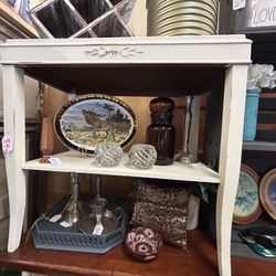Vintage Off White Side Table