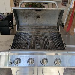 NexGrill 4 Burner Stainless Steel Propane Gas Grill With Side Burner 