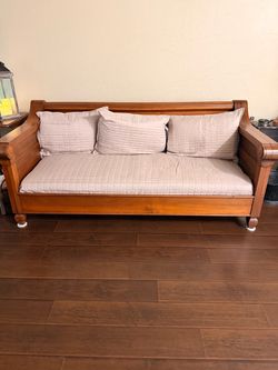 Antique Solid Wood Daybed Sofa with Cushions