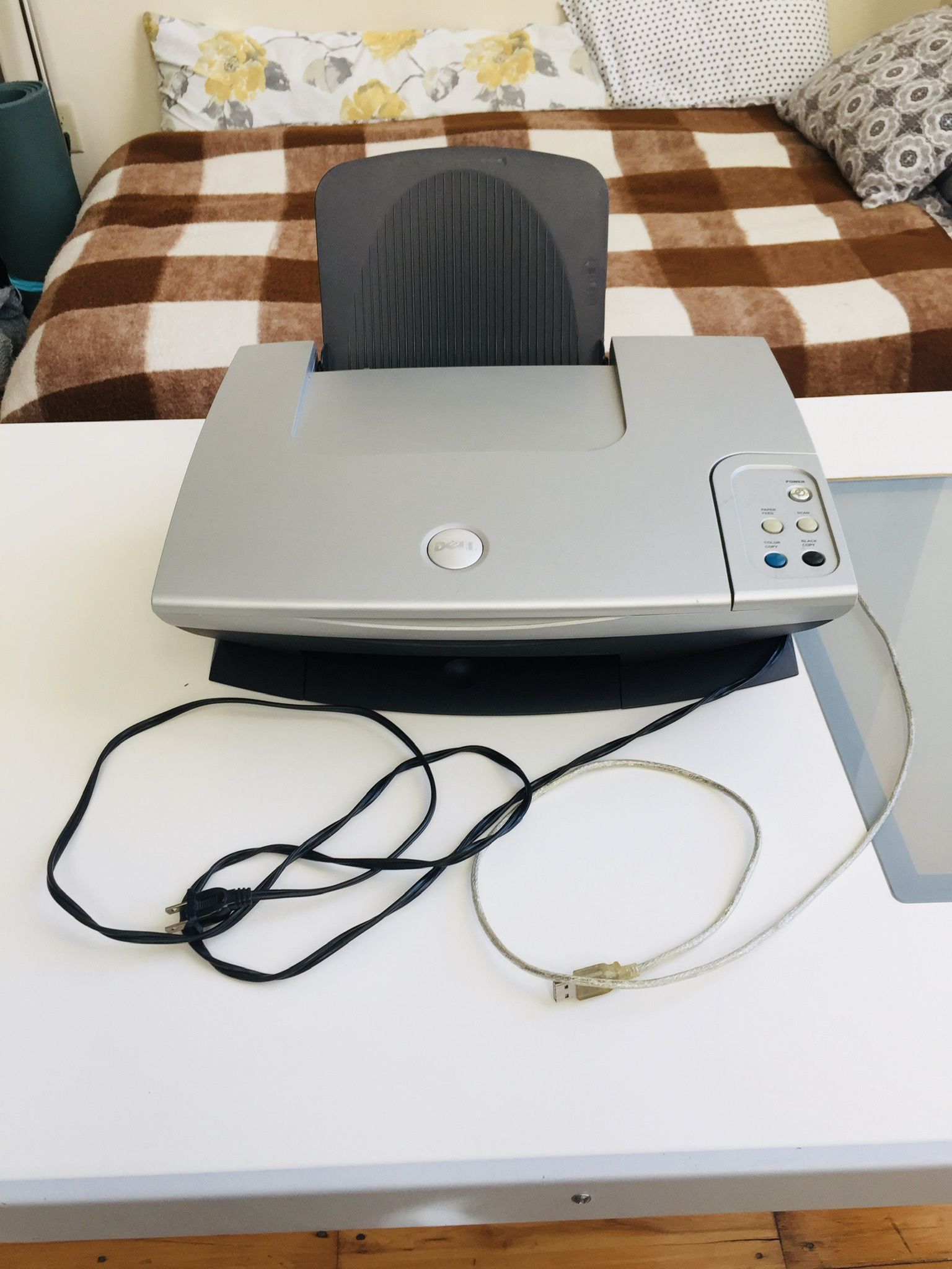 Dell printer. Model A920. All-In-One. Color inkjet. Color scanner + Copier + Printer. Excellent condition. $59 OBO. Great bargain.