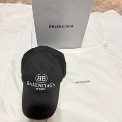 Authentic Balenciaga BB Mode Baseball Cap in Black.