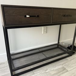 Southside 39.4'' Console Table Union Rustic Wood And Metal Entryway Table