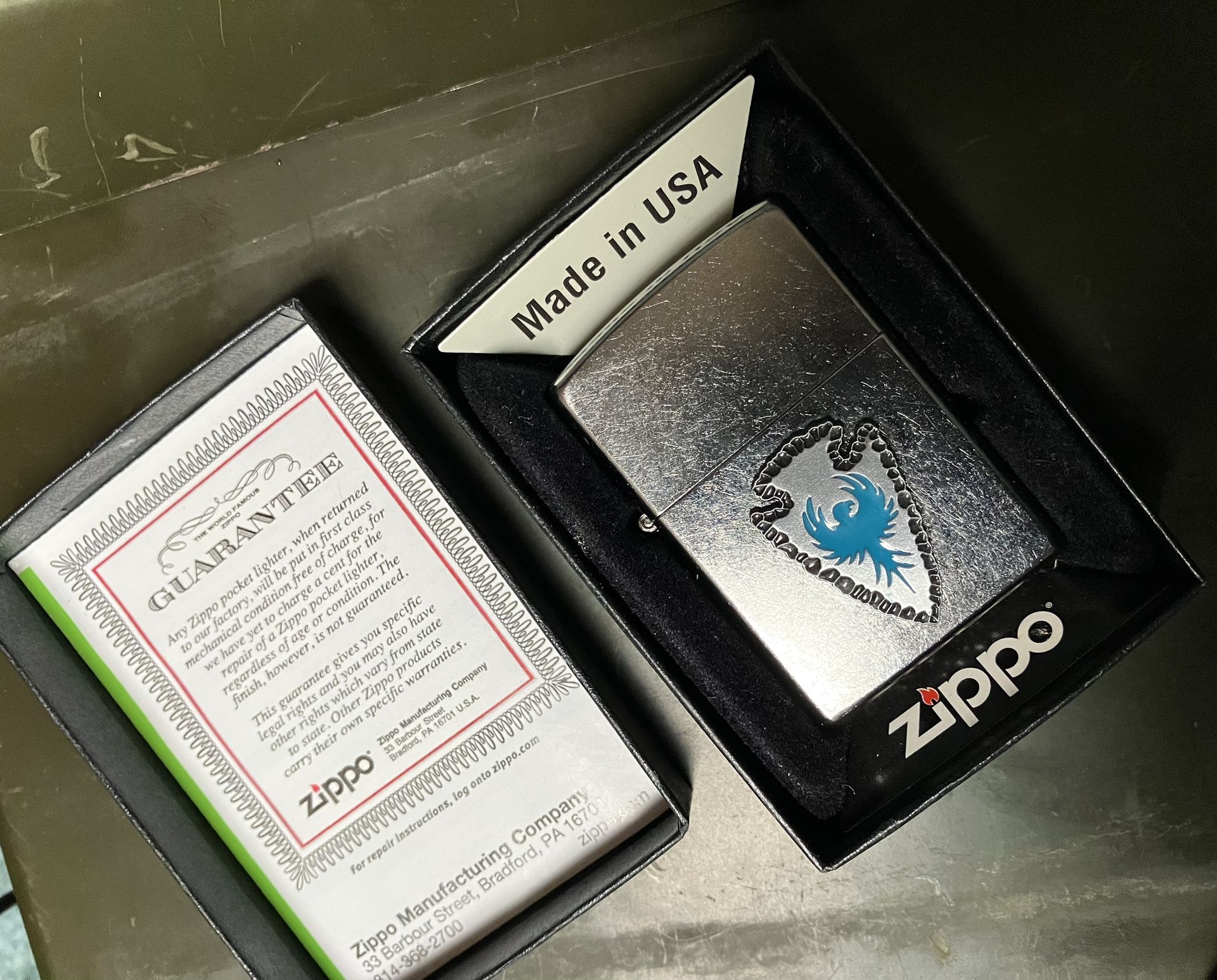 ZIPPO "ARROWHEAD EAGLE" STREET CHROME EMBLEM LIGHTER *NEW in BOX *