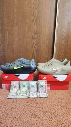 2 Nike Size 10 Reactx Rejuven8 khaki n blk Volt