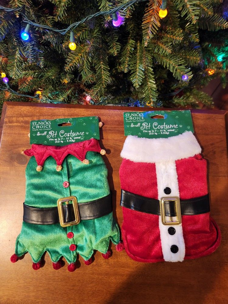 St. Nick Choice Santa Claus & Elf Pet Costumes For Small/Petite Pets