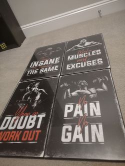 Workout posters with frames included