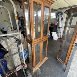 Antique Glass And Wood Case 