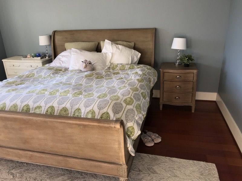 KING BED FRAME Restoration Hardware Empire Rosette Sleigh Bed with