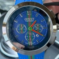 Gucci Luxury Blue and Silver Men's Watch