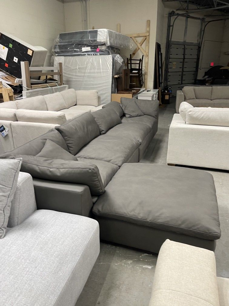 Modular Leather Sectional Sofa Couch