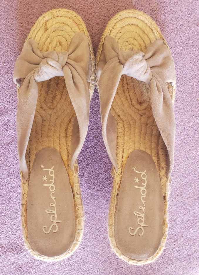 Splendid Suede Gray Open Toe Women's Size 8.5 Wedges