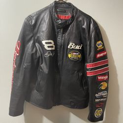 Vintage Dale Earnhardt Jr #8 Chase Wilsons Leather Budweiser NASCAR  L  Jacket