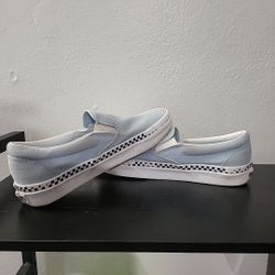 VANS Classic Slip-On Checker Foxing Blue Women’s Size 8 Men’s Size 6.5