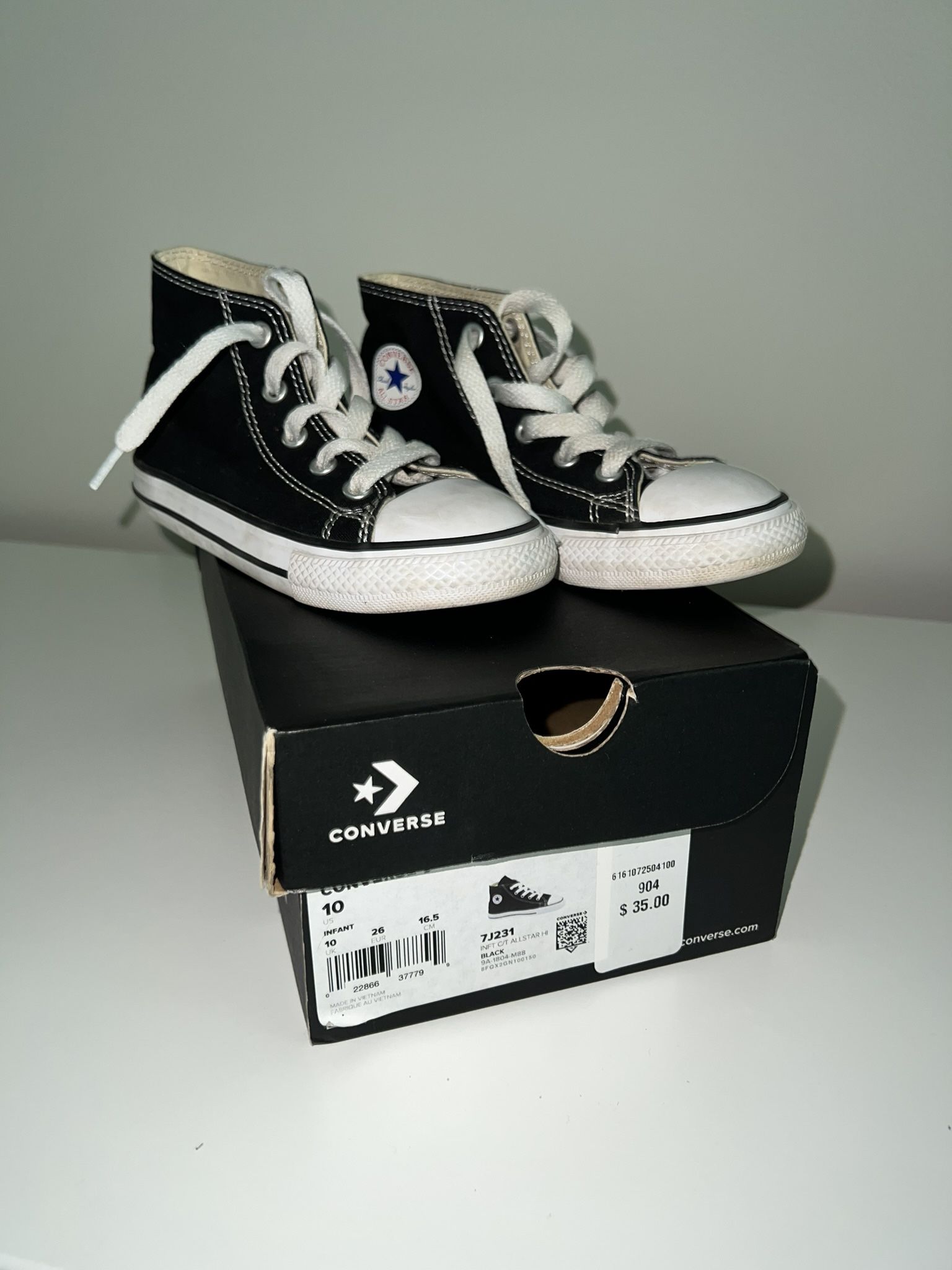 Kids Black High Top Converse Sneakers