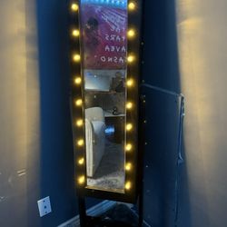 Stand Up Mirror With Jewelry Box Inside