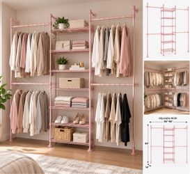 Pink Industrial Pipe Closet Organizer System