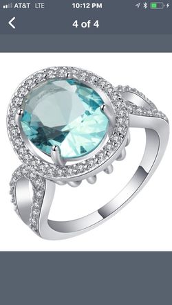 Natural Aquamarine Sterling Silver stamped 925 gorgeous ladies ring sizes 81/2,9.