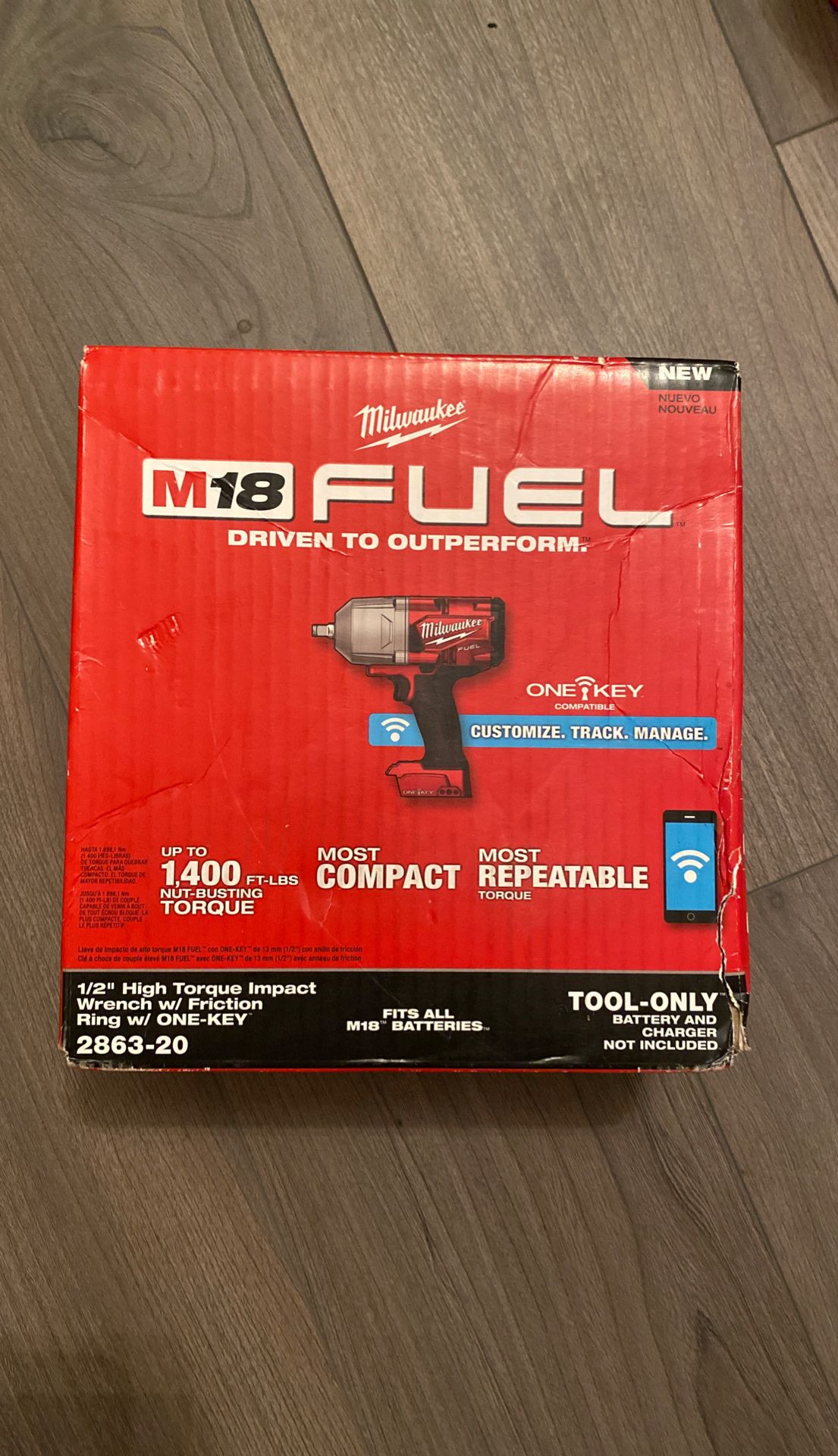 Milwaukee M18 FUEL ONE-KEY 18-Volt Lithium-Ion Brushless Cordless 1/2 in. Impact Wrench with Friction Ring (Tool-Only)