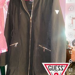 Women’s GUESS Black jacket Stylish Black Jacket With Gold Zippers