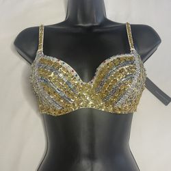 Gold And Silver Bustier Bra