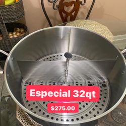 Especial Solo $275.00 Olla Vaporera Tamalera Con Su  Divisor Y Parrilla De 32qt  Capacidad Para 100 Tamales Birria Pozole Menudo Princess House 