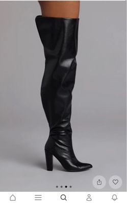 Black Over-the-Knee Heeled Boots size 8