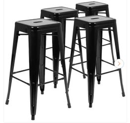 Black stackable Metal bar stool