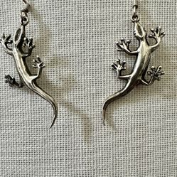 Sterling silver  lizard  drop earrings 