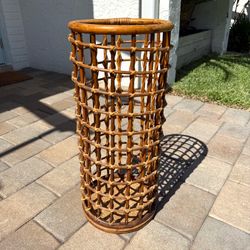 Vintage Coastal Rattan Umbrella Stand
