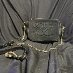 Black Leather C wonder brand womens crossbody purse