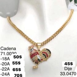 Chain 18K Gold Plating Plus The Colorful Roster 