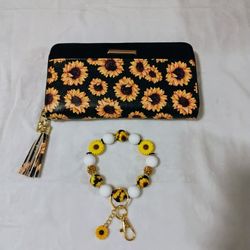 wallet and wristlet keychain