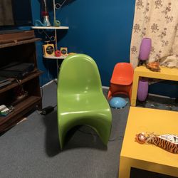 Mid Century Neon Green Space Chair OBO