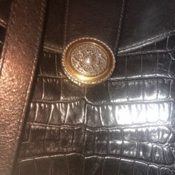 Nice Very Clean, LEATHER/CROC BRIGHTON PURSE. Smoke FREE, Very Clean Inside