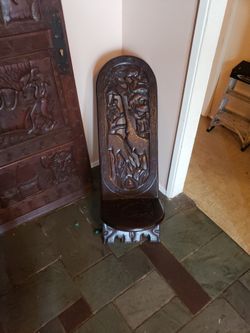 Intricately Carved 49" High Birthing Chair, Cameroon, Africa