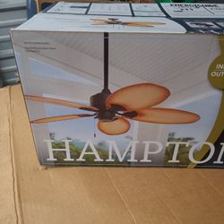 Hampton Bay Lillycrest  52" Ceiling Mounted Fan Aged Bronze Indoor Outdoor