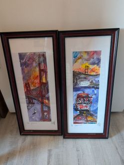 San Francisco Framed Watercolor Art Prints – Set of 2