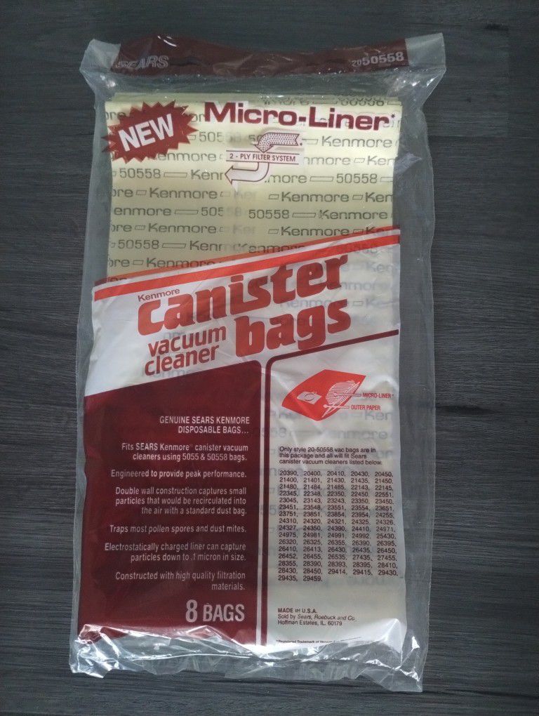 Eight Pack Of Canister Vacuum Bags
