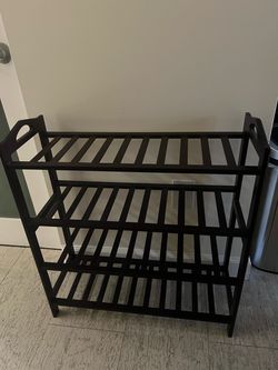 Solid Wood 4-Tier Shoe Rack — Espresso, Fully Assembled