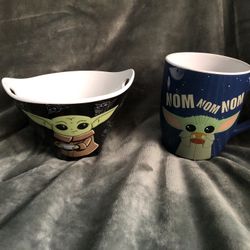 Baby Yoda Cup And Bowl