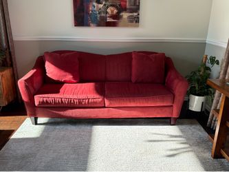 Micro suede red couch