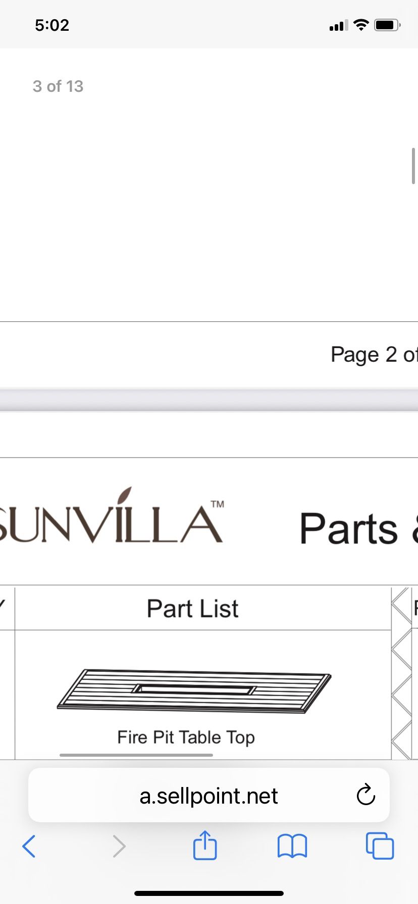 Sunvilla Lago Brisa Rectangular Fire pit Dining Table to