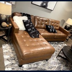 Brand New Ashley 💫 Baskove Brown Leather Sectional 💫 Financing Options 💫