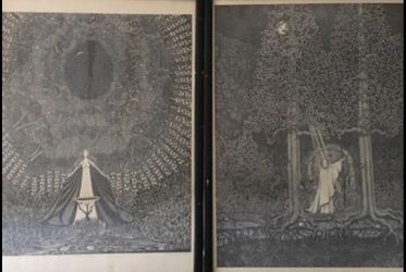 1972 Elizabeth Louise Blair framed prints “The Mirror of Galadriel” and “The Doors of Moria”