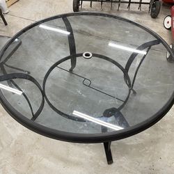 Outdoor Patio 4 Person Glass Table