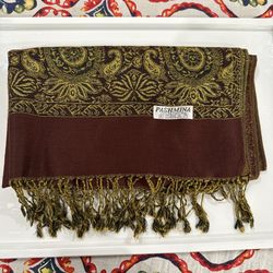 New | Brown Shimmer Pashmina Shawl