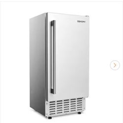 EUHOMY 15 in. 66lbs/24H Nugget Ice Maker in Silver Stainless Steel, Bulit-in/Freestanding, Auto-Clea
