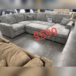 large sectional corduroy sleeper sofa with pull out bed