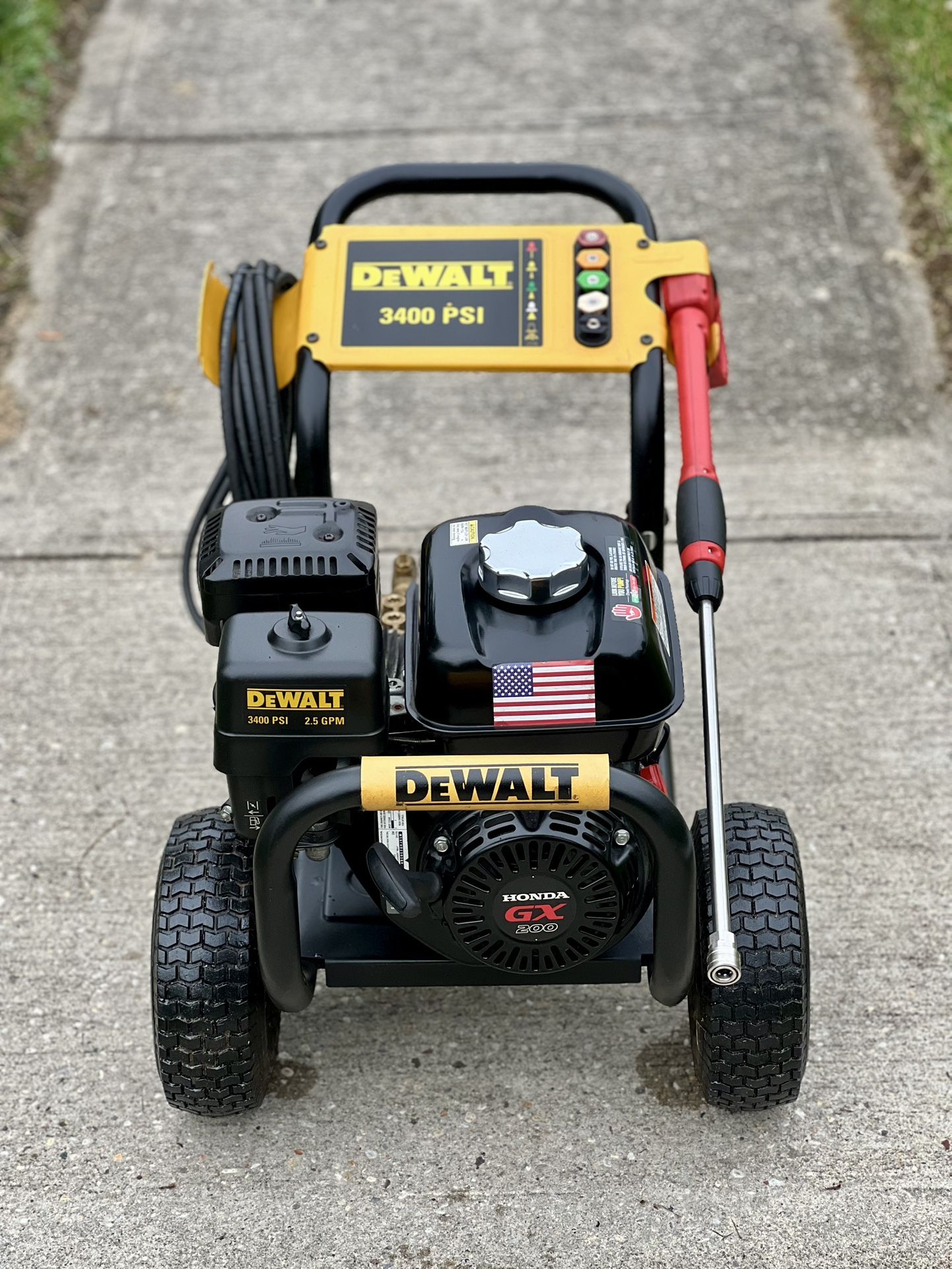 Commercial Grade Dewalt-Honda 3400 psi New AAA Pump 2.5 GPM, New high pressure Gun