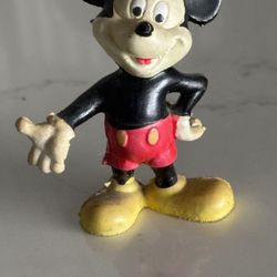 Vintage Walt Disney Productions Hong Kong Rubber Mickey 2.25" Inch Figurine